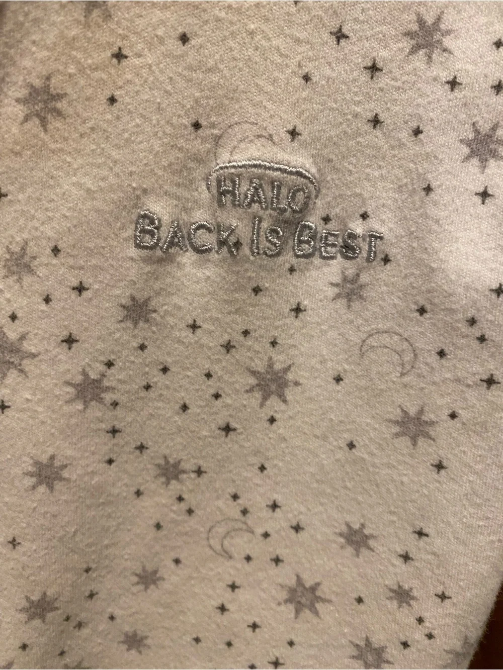 Halo Cream Sleep Sack with Silver Star Print Sleeveless Zipper